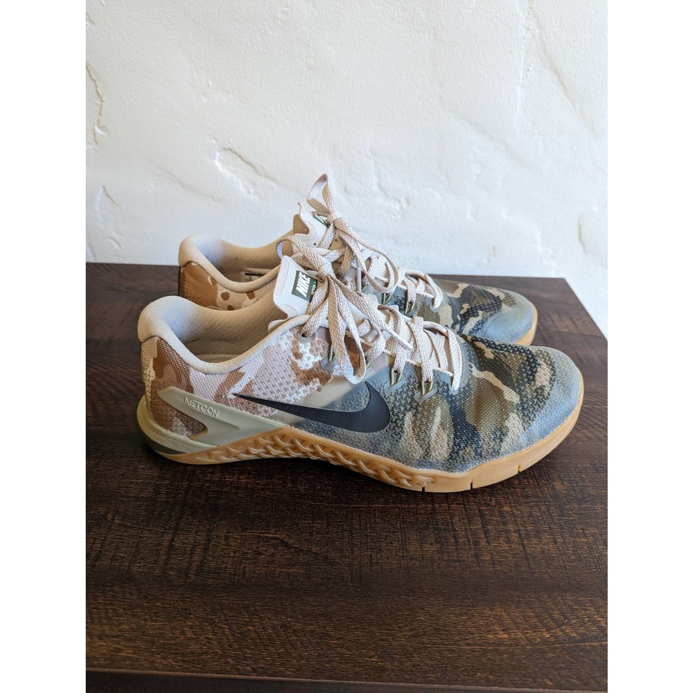 Nike Camo Metcon Athletic Shoes - Tan, Green, Gray